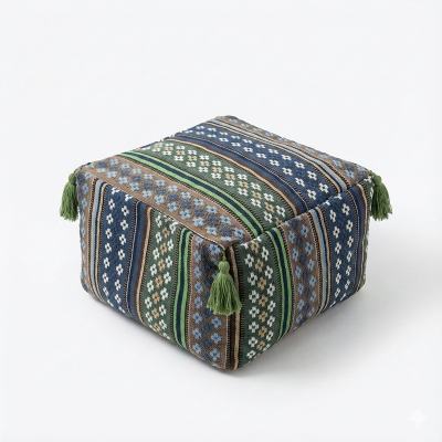 Blue & Green Tribal Woven Po...