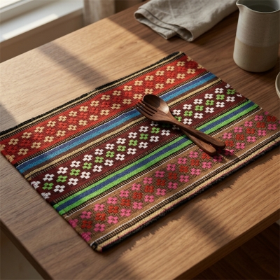Multicolor Ethnic Woven Plac...